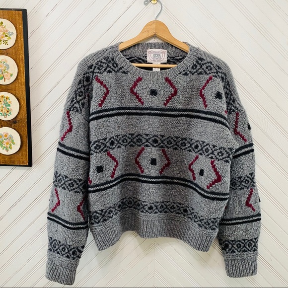 Vintage Worsted Wool Chunky Hand Knit Sweater